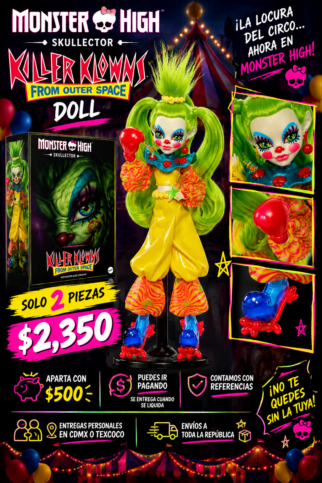 Monster High Skullector Killer Klowns Doll